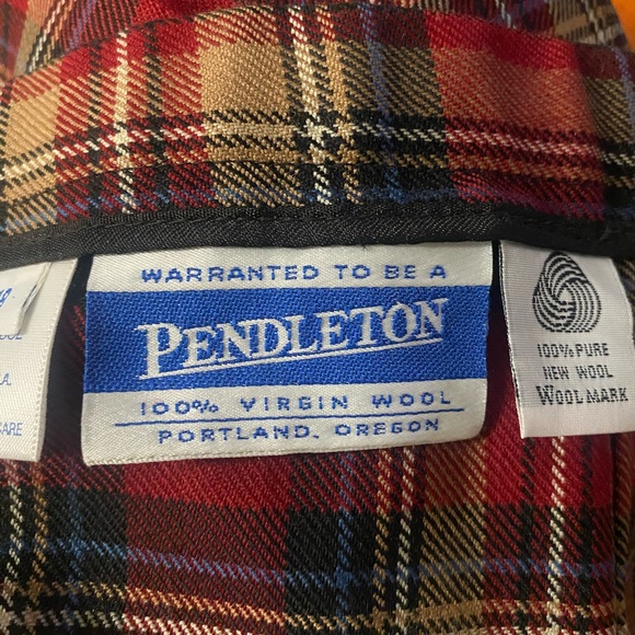Pendleton 100% Virgin Wool Maxi Skirt Vtg No Visible Flaws! Sz 18. Red/Gld Plaid - Picture 8 of 12